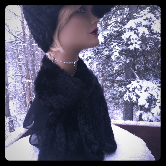 Accessories - Real Fur Genuine Mink Knitted Scarf Stole Wrap